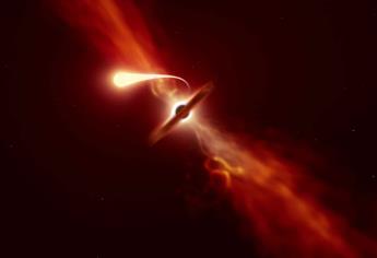 Detectan una rara explosión de luz de estrella desgarrada por agujero negro