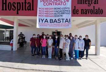 Suplentes y de contrato del Hospital Integral de Navolato no reciben bono Covid