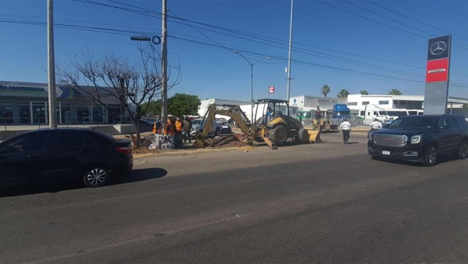 Cierran parcial el bulevar Hacienda de la Mora en Culiacán