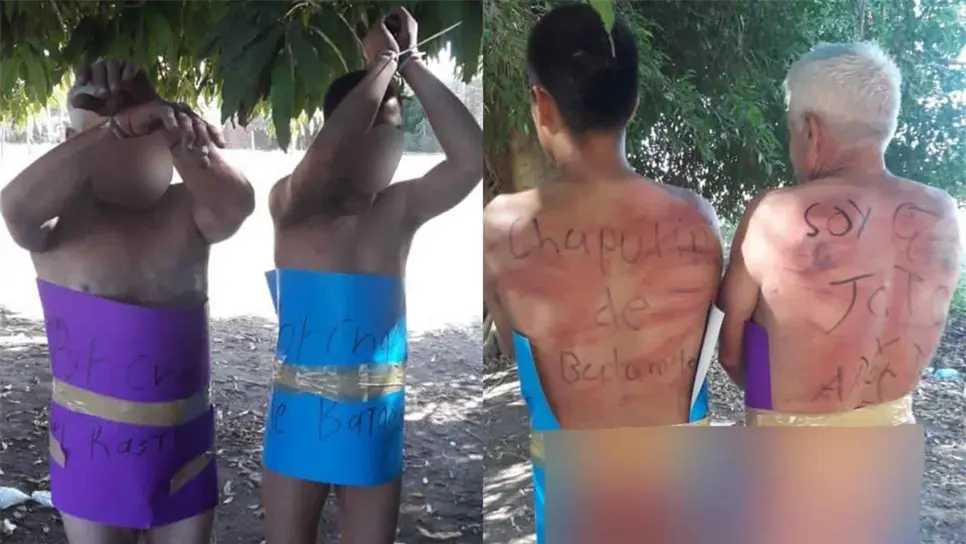 Exhiben desnudos a dos hombres en Guasave; los señalan de chapulines”