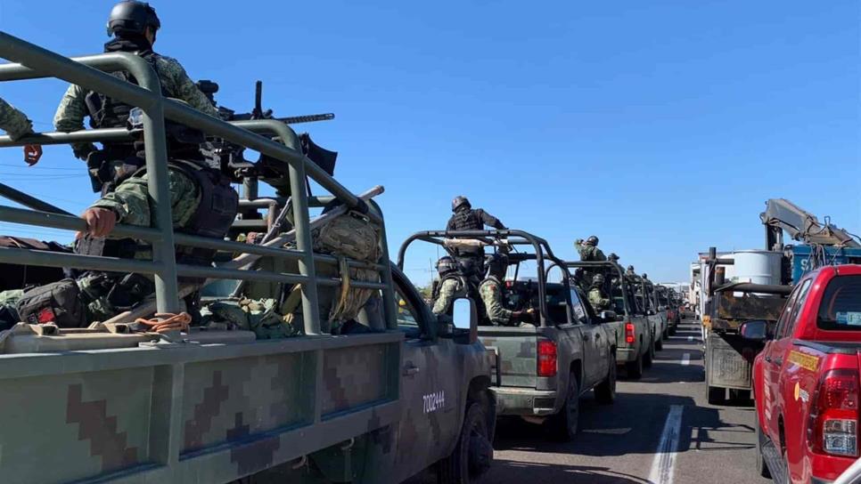 Ingresa caravana de militares a zona norte de Sinaloa