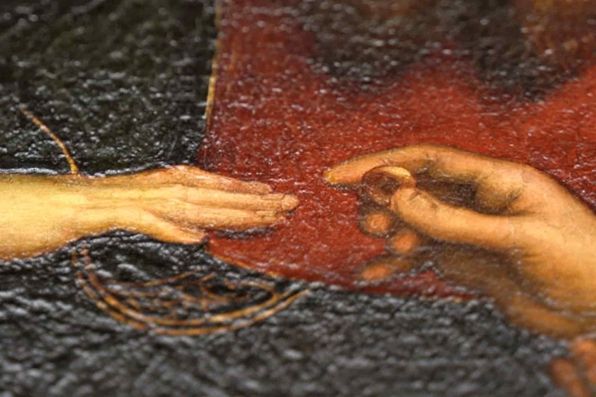 Imagen clonada de Los desposorios de la Virgen facilitada por las compañías Franco Cosimo Panini Editore y Haltadefinizione. EFE