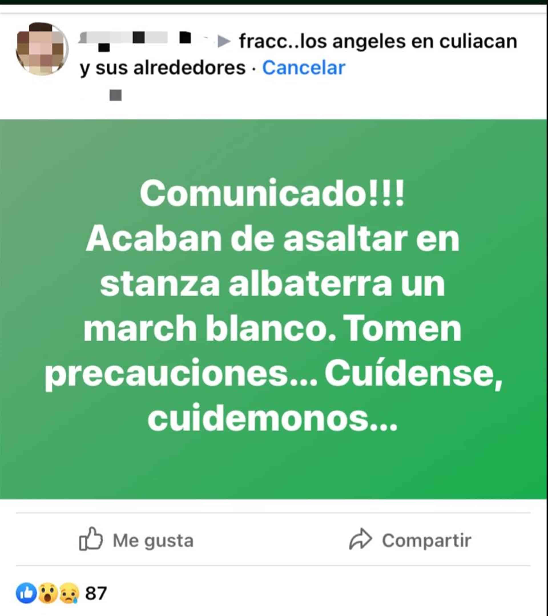 Asaltan a vecinos de Stanza Albaterra en el porche de su casa