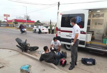 Choque deja a motociclista lesionado en Los Mochis