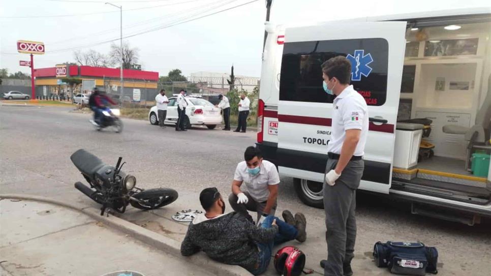 Choque deja a motociclista lesionado en Los Mochis