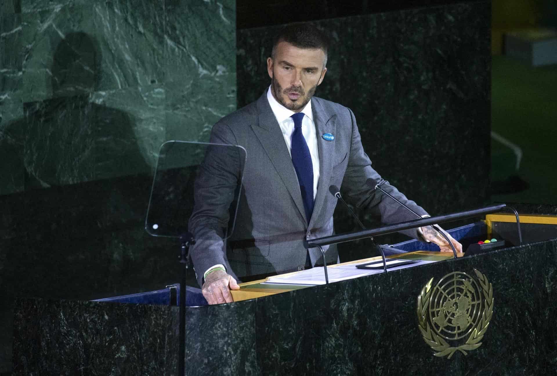 El exfutbolista David Beckham, la cara de la campaña de vacunación de la ONU