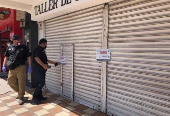 Elementos de la PFM catean y aseguran seis comercios en el Centro de Los Mochis