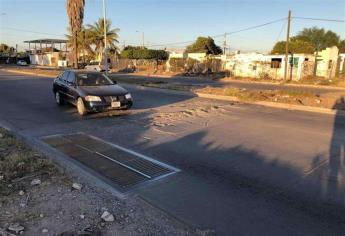 Denuncian pésimo estado del bulevar Alameda, en Los Mochis