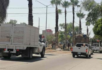 Inician trabajos de embellecimiento de camellones de Los Mochis