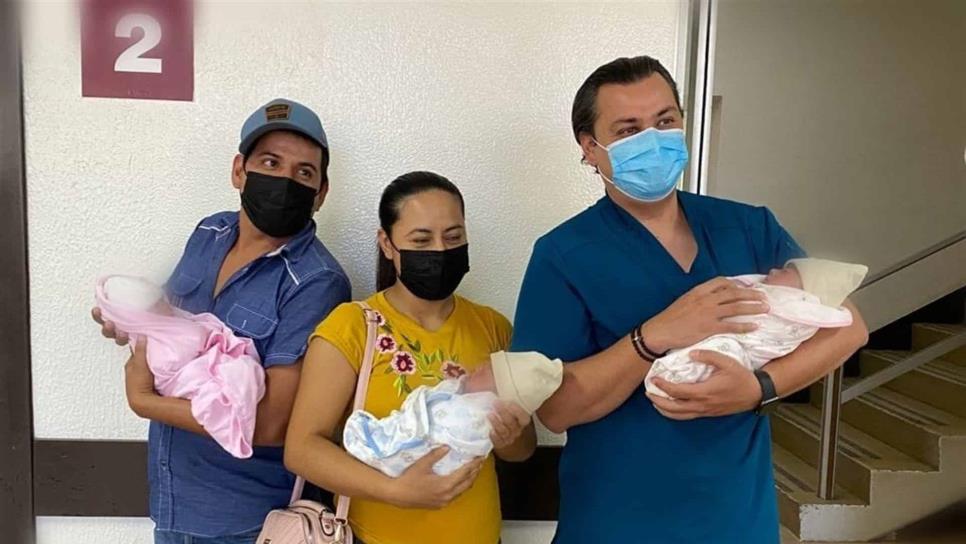 Nacen trillizos en el Hospital General de Los Mochis