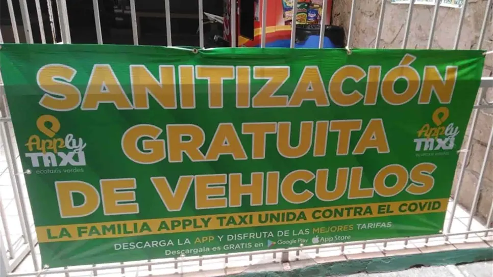Ecotaxis Verdes sanitizan gratis los vehículos de los mazatlecos