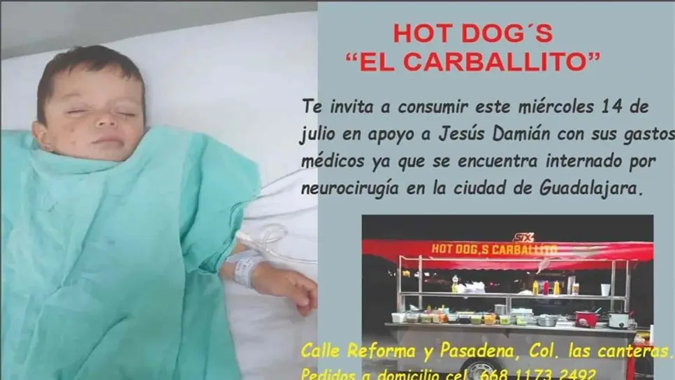 Invitan a comprar “dogos” y apoyar al niño Jesús Damián
