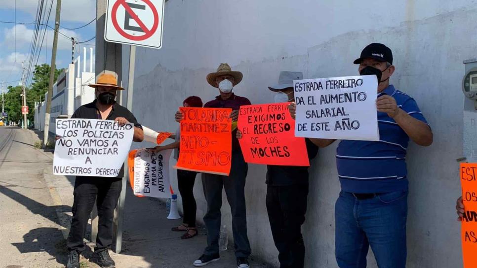 Se manifiestan policías de Culiacán en defensa de sus derechos laborales