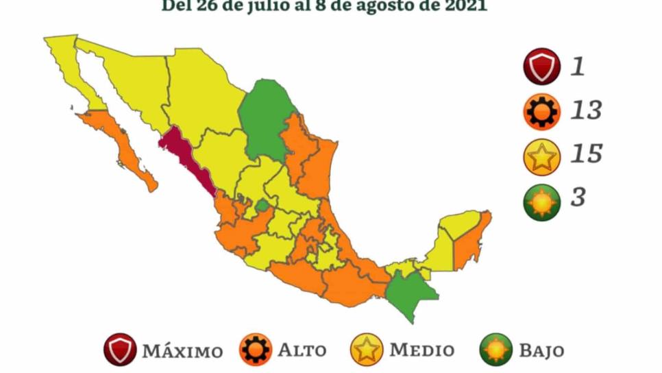 Sinaloa, en riesgo máximo por Covid; es el único estado en rojo en el país