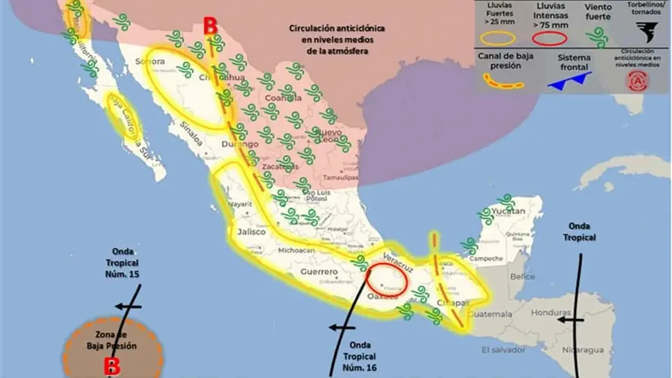 Pronostican lluvias muy fuertes para Sinaloa