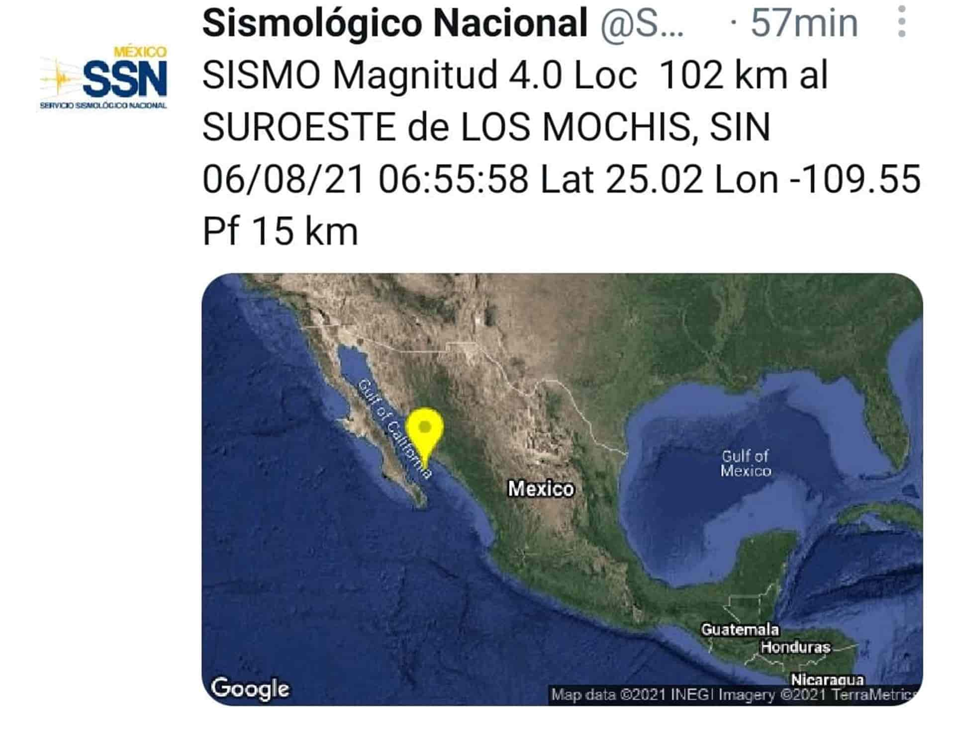 Tiembla en Los Mochis y Culiacán