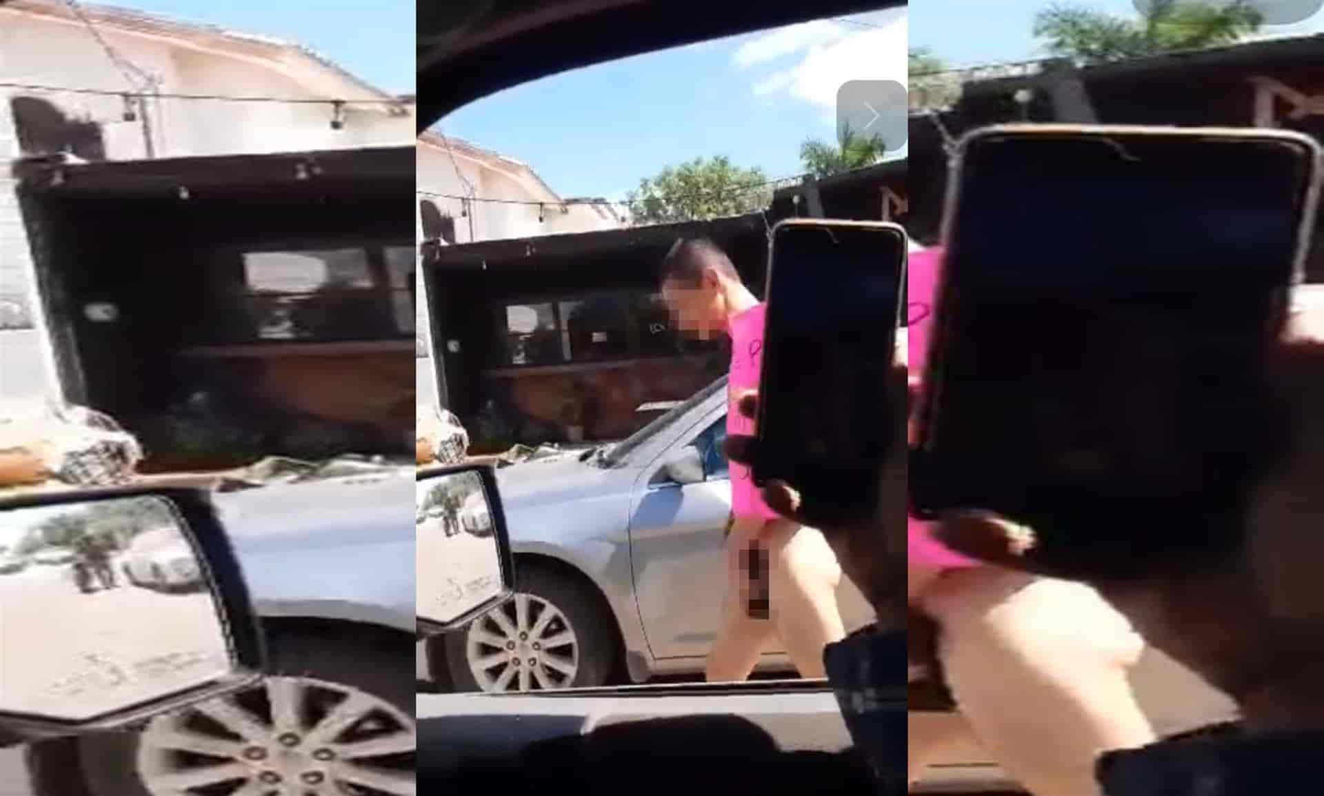 Exhiben a dos jóvenes desnudos y con cartulinas en Guasave