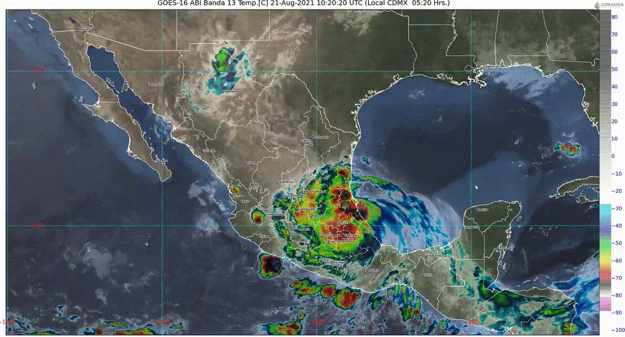 Huracán Grace provoca lluvias intensas en 16 estados de México