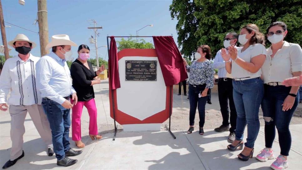 Inauguran dos obras de pavimentación en Ruíz Cortines, Guasave