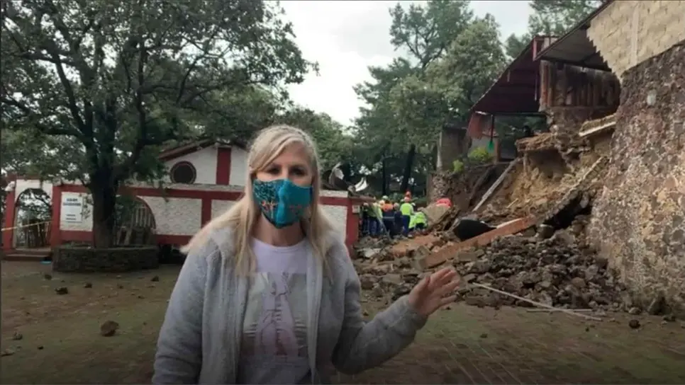 Se desgaja un cerro cae sobre albergue para perros en Xochimilco, están atrapados