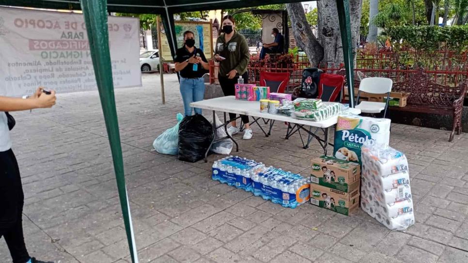 Instalan en Mazatlán centro de acopio autoridades de San Ignacio