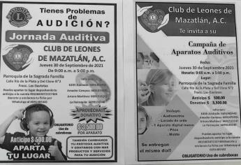 Aparatos auditivos desde 3 mil 500 pesos en la campaña del Club de Leones Mazatlán