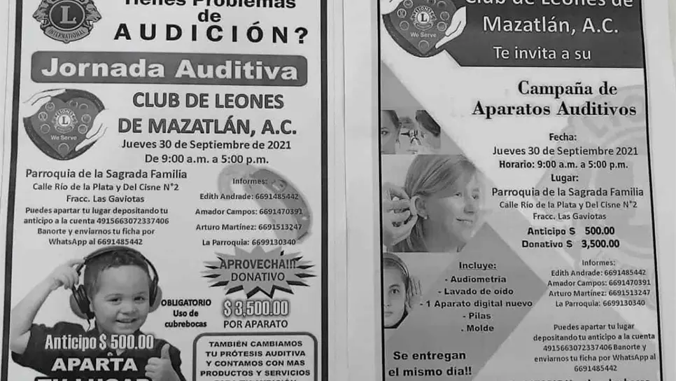 Aparatos auditivos desde 3 mil 500 pesos en la campaña del Club de Leones Mazatlán