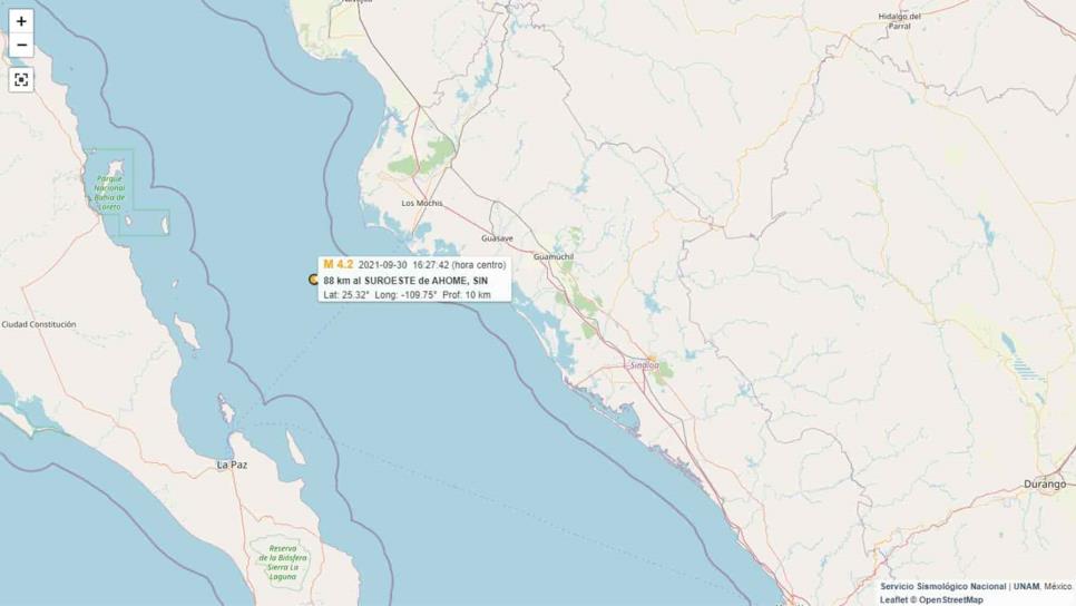 Se registra temblor en Ahome