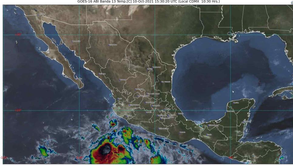 La depresión tropical «16-E» dejará lluvias fuertes a muy fuertes al occidente y sur del país