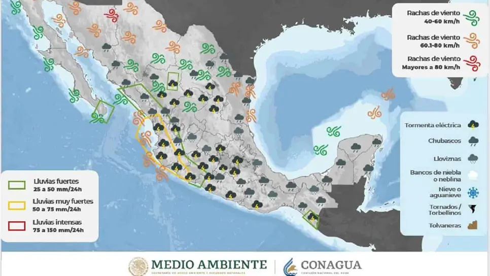Pronostican 250 mm de lluvias para Mazatlán por Pamela