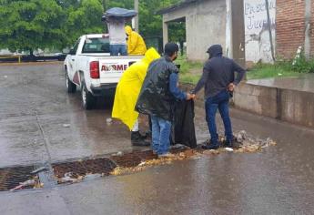 Por lluvias, reactivan en Los Mochis la limpieza de los sistemas de desagüe