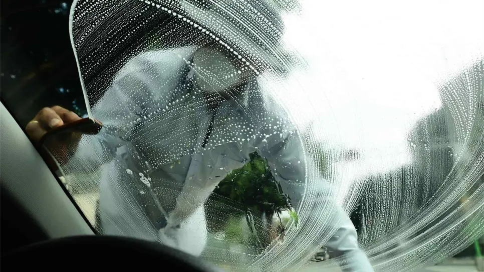Un joven trabajando limpiando parabrisas en una calle de Ciudad de México (México). EFE/Jorge Núñez