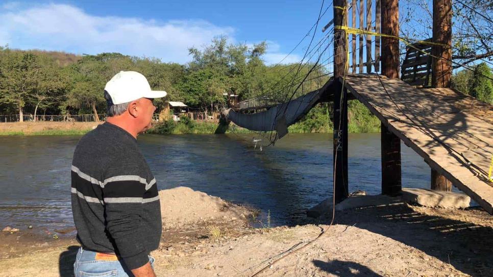 Con una varilla sostenían el puente del Venadario en El Fuerte