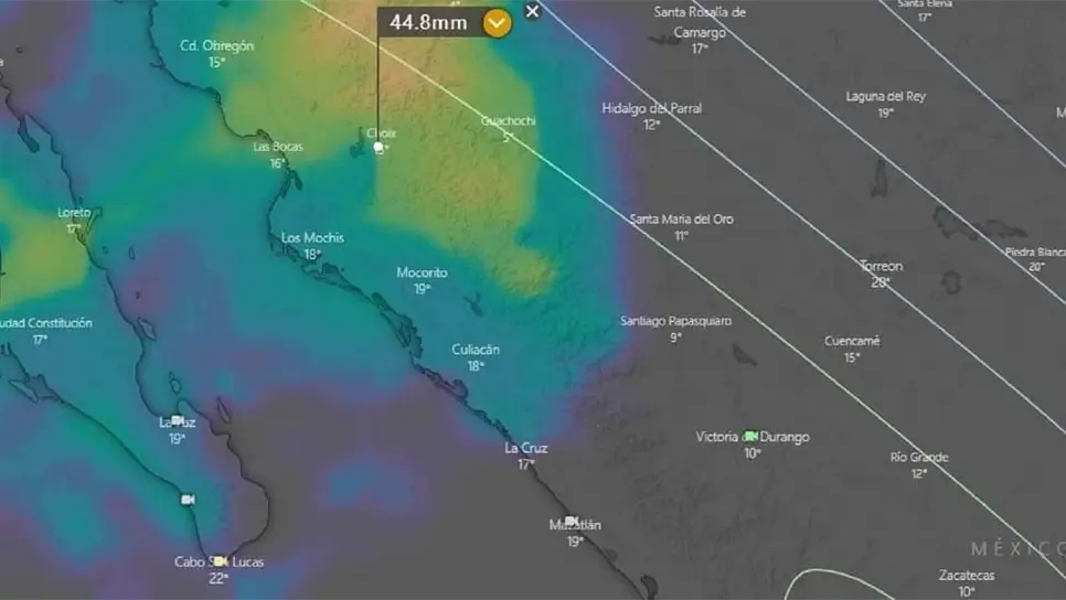 Se pronostican lluvias para Sinaloa durante los próximos 5 días