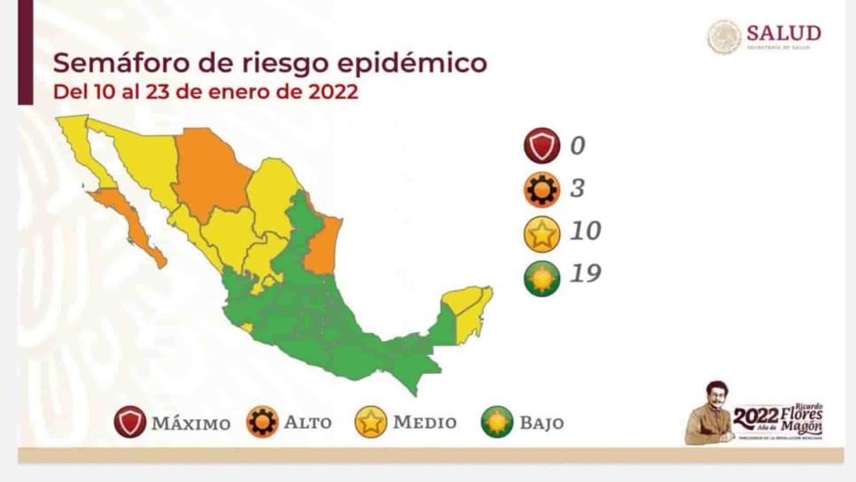 Sinaloa pasa a amarillo en el semáforo epidémico