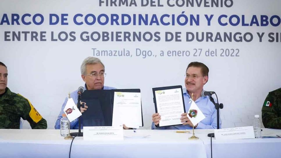 Rocha firma convenio de seguridad con el Gobierno de Durango