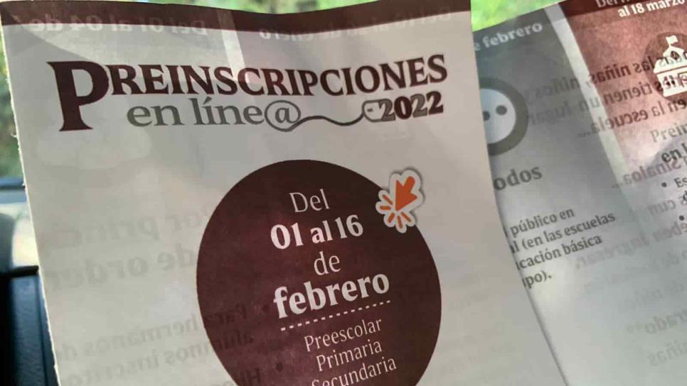 Del 1 al 16 de febrero son las preinscripciones de preescolar, primaria y secundaria en Sinaloa