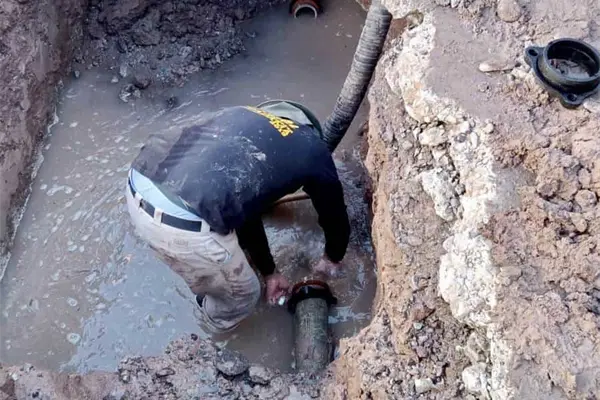 JAPAMA repara megafuga de agua potable JAPAMA repara megafuga de agua potable