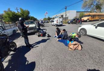 Mujer termina lesionada en desigual choque