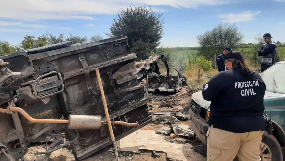 «Chispazo» provoca incendio en yonque del ejido 1 de Mayo