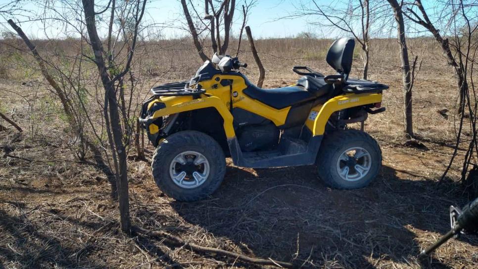 Recuperan en la sierra de Sinaloa una de las cuatrimotos robadas en Los Mochis