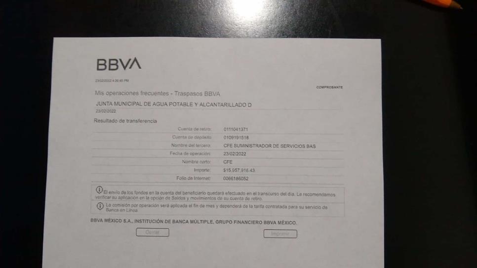 ¡Finalmente! El Fuerte paga adeudo de la Japaf ante la CFE