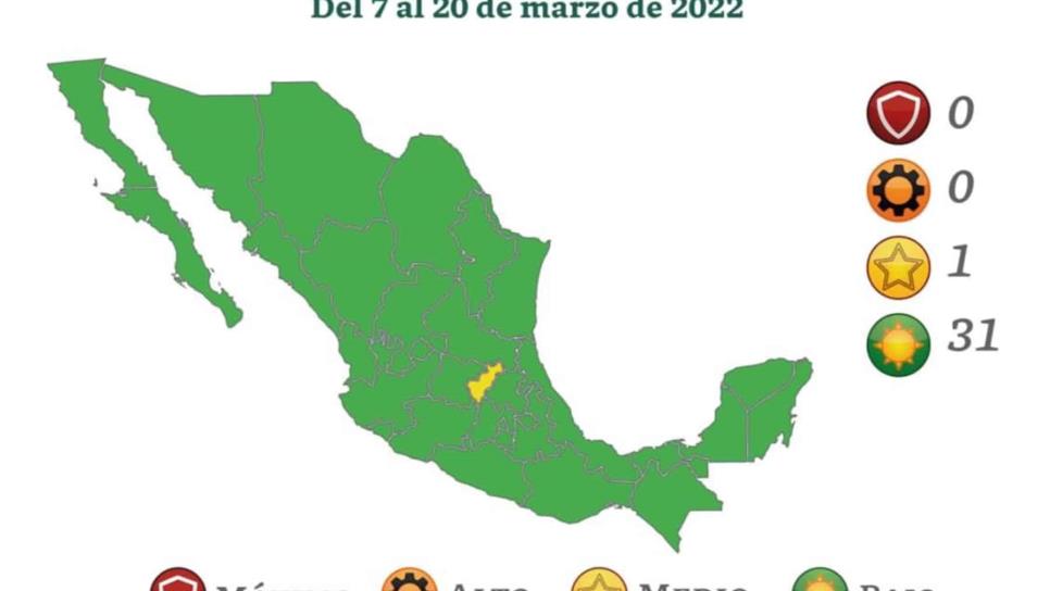 Del 7 al 20 de marzo Sinaloa estará en color verde del Semáforo Covid