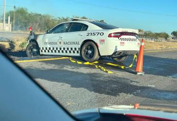 Se incendia patrulla de la Guardia Nacional en la México 15 en la carretera Culiacán- Mazatlán