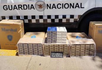 Guardia Nacional asegura 50 mil cigarros con alerta sanitaria, en Culiacán