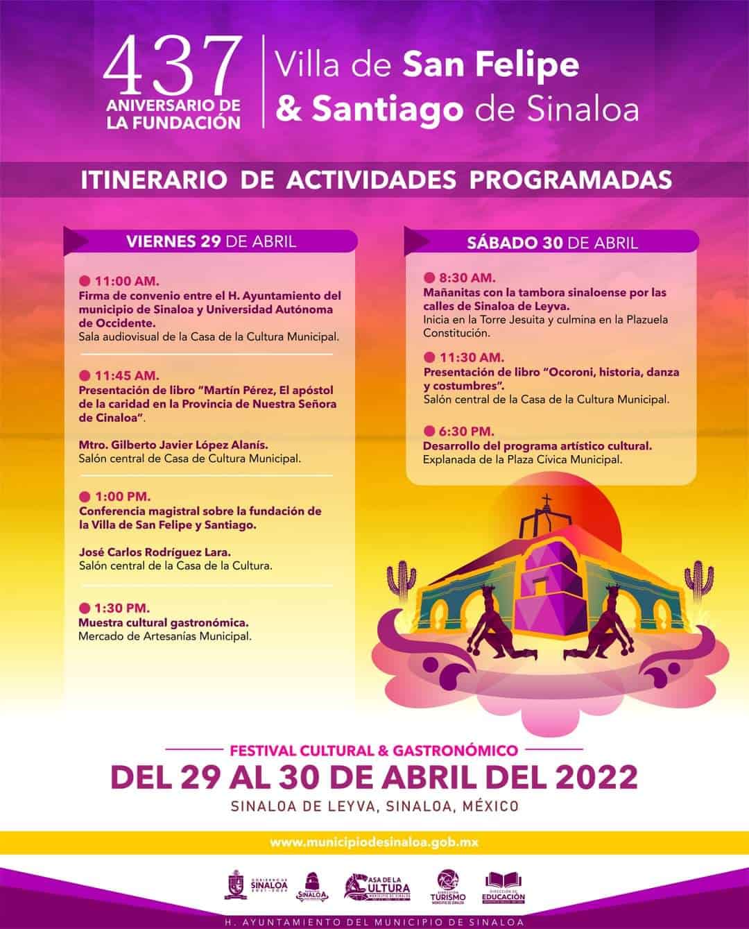 Municipio de Sinaloa festejará en grande aniversario 437 de su fundación