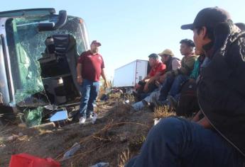 Vuelca autobús en los límites de Sinaloa con Sonora, hay varios lesionados