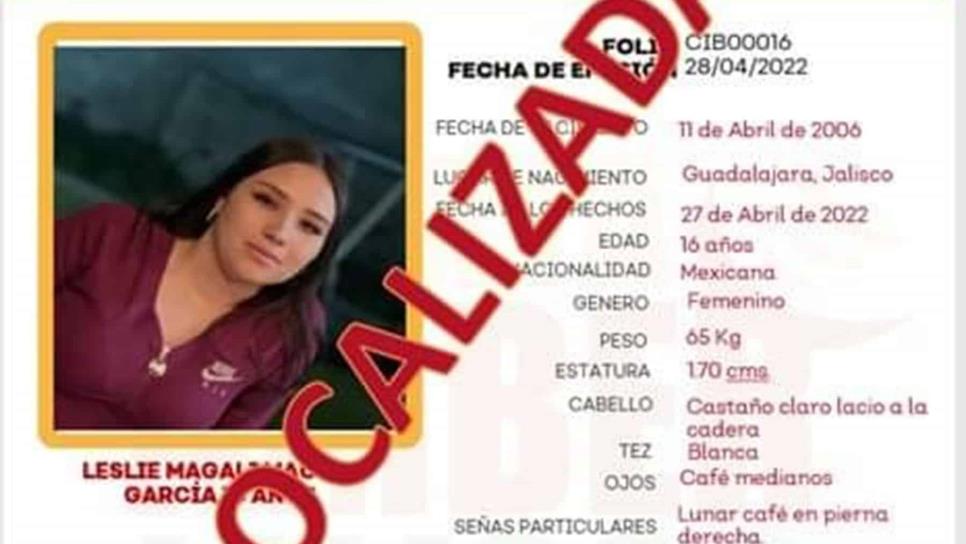 Localizan a Lesli Magaly en Sinaloa, desapareció en Jalisco