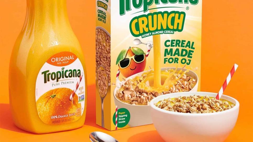 Compañía de jugos lanza cereales para comerlos con naranja en vez de leche