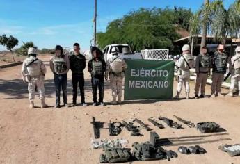 Detienen en Sonora a sinaloenses con arsenal droga y equipo táctico